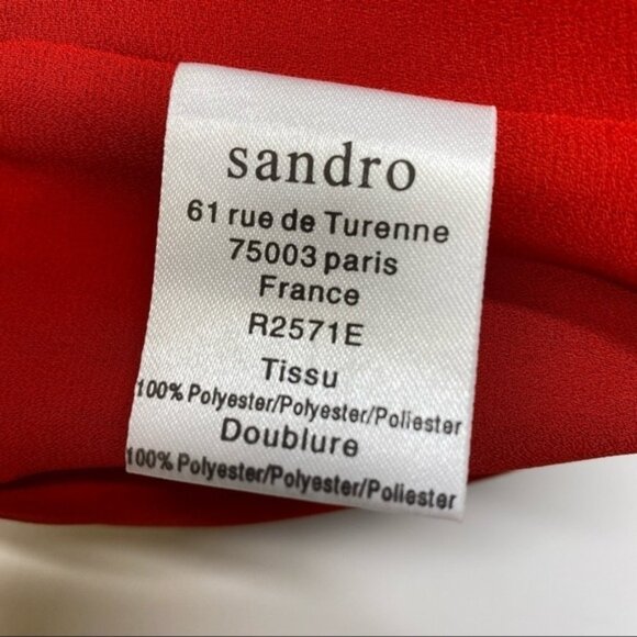 Sandro Paris Red Ruffle Mini Dress Women Size Small - Picture 8 of 10